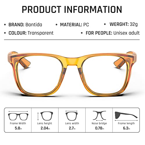 Safety Glasses Anti-Fog Eye Protection Blue Light Blocking Glasses for Women Men - color: Orange
