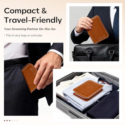 FAMILIFE Stainless Steel Manicure Set 8-in-1 Professional Nail Clipper Kit | Portable Leather Travel Case, Pedicure & Grooming Tools for Fingernails & Toenails, Luxury Gifts Set for Men & Women, Brown - color: Brown-1