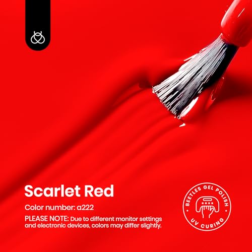 Beetles Red Gel Nail Polish Set 3Pcs 15ml – Cherry Red Soak Off UV/LED Gel - color: B-Red-3