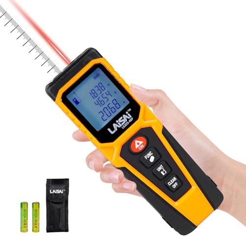 Laser Distance Meter, 130FT Measuring Tool with Backlit LCD