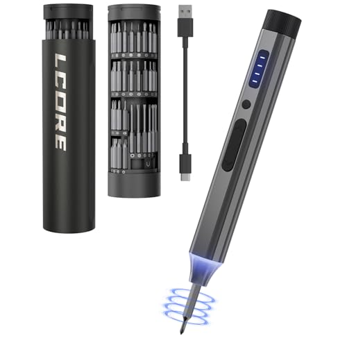 LCORE 67 in 1 Cordless Electric Precision Screwdriver Set, 62 Industrial S2 Steel Bits, 4 Adjustable Torque (0.05-0.35 NM), Magnetic Case, LED Lights for Electronics Phone Laptop Camera