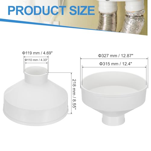 PATIKIL 315mm to 110mm Duct Reducer PVC Pipe Increaser Adapter Airflow Tube - size: 315mm to 110mm