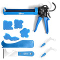 PRO Caulk Gun Kit Heavy Duty Silicone Caulking Gun Thrust Ratio 25:1 No-drip Rotating Barrel and Caulking Tools,Sealant Tools Grout Scraper For Kitchen Bathroom Sink Joint,With Gift Box - style: Professional Plus