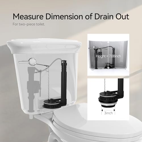 R&T 3-Inch Toilet Flapper Valve Adjustable Flush Volume Toilet Repair Kit for 2-piece Toilet A21026 - color: 3-Inch Flapper Valve