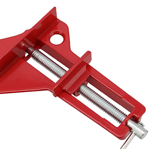 FUNSUEI 6 PCS 90 Degree Corner Clamp Set, Right Angle Clamps, Steel Corner Clamps for Woodworking Right Angle Clip Fixer for Glass Holder, Picture Frame, Hand Tools, Red