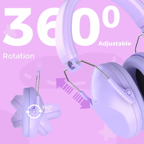 ProCase Kids Noise Cancelling Headphones Ear Hearing Protection, Purple - color: Light Purple
