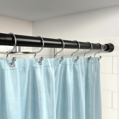2 Pack Black Shower Curtain Rod 45 to 77 Inch - color: Black 2 Pack, size: 45-77"