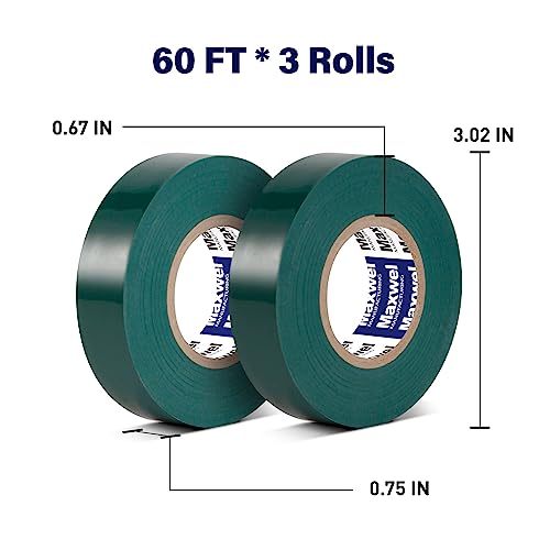 Green Electrical Tape Premium PVC Vinyl Wire Insulating Tape - color: Green