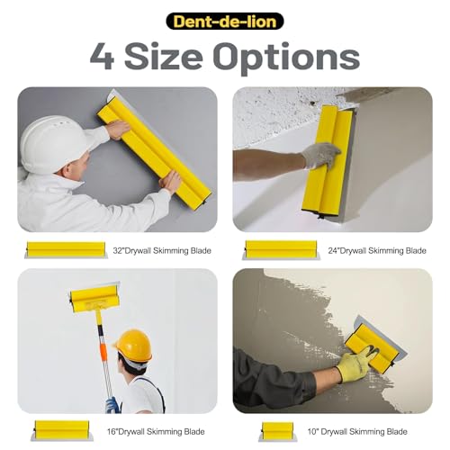 Drywall Skimming Blade Set Including 10", 16", 24" and 32" Blade