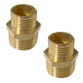 3/8" x 1/4" Male Threaded Hex Nipple Reducer Brass NPT Pipe Fitting Adapter Straight Connectors Pack of 2 - size: 3/8" x 1/4" -2 Pack