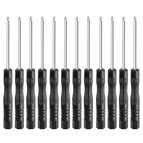12 Pcs 1.5mm Slotted Precision Screwdriver, 2mm Magnetic Tip, 84mm - size: 1.5 Flathead1