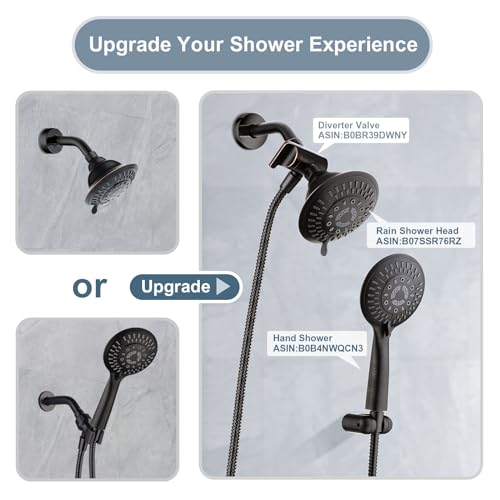 BRIGHT SHOWERS Shower Head Holder Wall Mount, Adjustable Handheld Shower Wand Holder with Universal Fit and Angle Adjustment, Oil-Rubbed Bronze - color: Oil Rubbed Bronze, style: Screw Mount - Multi-Angle