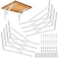 8 Pcs Heavy Duty Shelf Brackets, Floating Metal Shelf Brackets, L Shaped Shelves Support Angle Brackets for Heavy Duty Floating Shelves (9.84 x6.29 inch White) - size: 9.84 x 6.29 inch White
