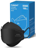 Funight KN95 Face Mask 100 PACK BLACK - color: Adult-100 Pack-black
