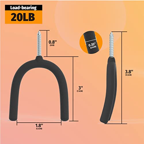 HUHOLE 16 Pack Screw in U Hooks Wall Organizers - style: U Hook 16PC