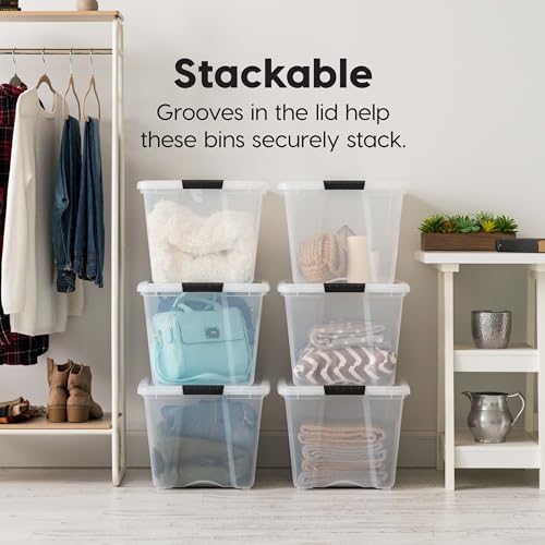 IRIS USA 6-Pack 54 Quart Storage Bins with Lids, Clear - color: Clear, size: 54 Qt, style: 6 Pack