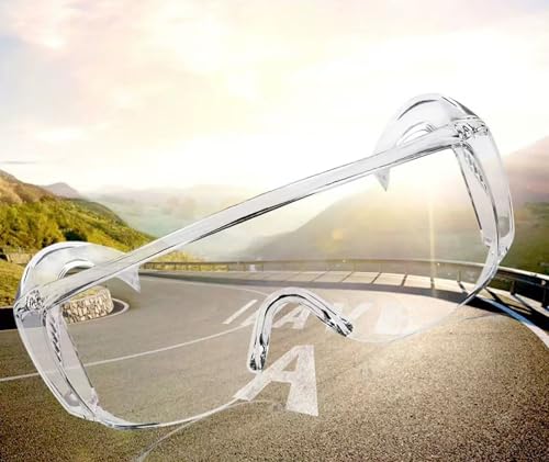 Clear Safety Glasses, Splash Proof Goggles with Anti Fog, Lab Protective Goggles, Lightweight Protective Eyewear Over Glasses Impact Scratch Resistant
