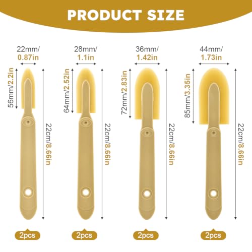 8pcs Rubber Caulking Spatula Tool, Reusable Caulking Tool Sealant Spatula Spreader 4 Sizes, Caulking Finishing Tool Applicator for Tiles Brick Floors Walls Bathroom Kitchen