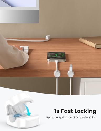 Lamicall 8 Pack Cord Organizer, [1s Lock] Cable Management Clips for Desk - size: 8Pack - 1 Slot