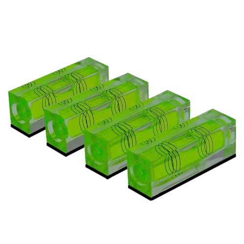 4-Pack Magnetic Mini Bubble Levels, 52 mm, Three-Line Vials