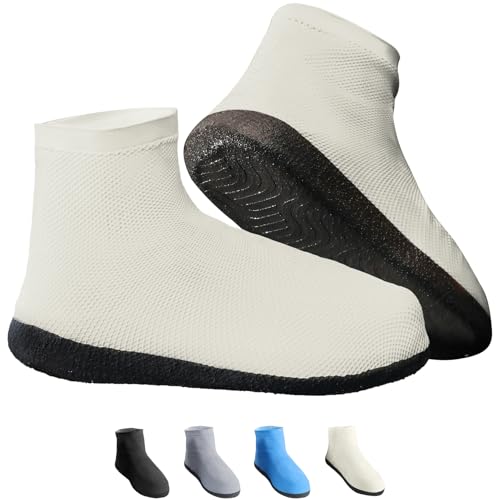 Rain Shoe Covers Waterproof Reusable Galoshes Overshoes - color: Milk White, size: Large