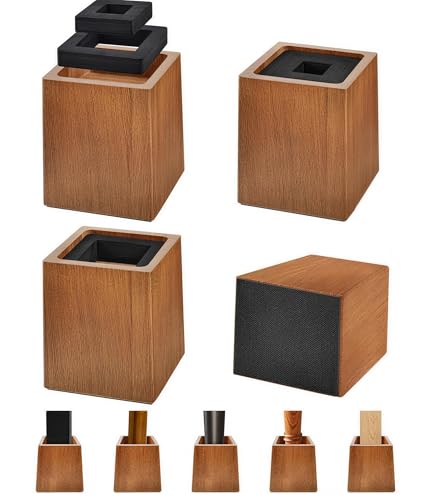 Wooden Bed Risers 5 Inch Heavy Duty, Support 2500 lbs, Brown - color: Retro Brown, size: 5"H(Inner 4"H)