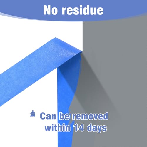 3 Rolls Painters Tape 2 Inch Wide Blue Painters Tape for Wall Painting - size: 3rolls/2in（L)