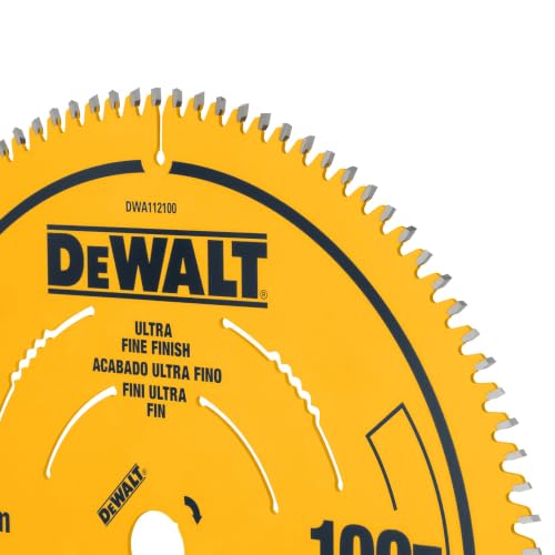 DEWALT Miter Saw Blade, 12 inch, 100 Tooth, Fine Finish, Ultra Sharp Carbide (DWA112100)