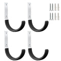 GeeWatom Heavy Duty Steel Garage Hooks,Garage Storage Utility Hooks,Heavy Duty Garage Tool Organizer,Steel Wall Mount Hooks, Hose Hanger, Small Garden U Hooks (Black 4 Pack) - color: Black 4 Pack