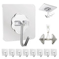 DDMY Adhesive Wall Hooks Clear 50lb(Max) Heavy Duty Hanging Sticky-10 Pack - color: Transparent, size: 10 Pieces