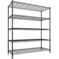 DurayLoly 45"W Heavy Duty 5-Tier 1000LBS Storage Shelves, Adjustable, Black - size: 45" W x 70.5" H x 13.5" D