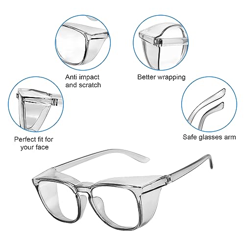 Safety Glasses Goggles for Women Girls Anti Fog Protective Eyewear Glasses - color: Grey