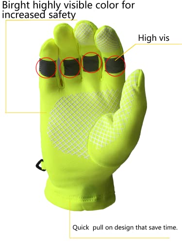 Reflective Gloves for Traffic Control, Lighted Running Gear, High Visibility and Easily Seen, Great Flexibility