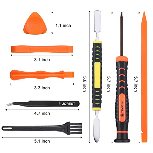 JOREST Repair Kit for Xbox One/360/X PS4 PS3 PS5, PH0 T6 T8 T10 Torx Security Screwdriver, Crowbars,Tweezers, Cleaning Tool for Controller and Console - style: XBOX