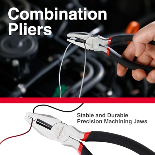 7 Piece Professional Pliers Set With Long Nose, Linesman, Water Pump, Slip Joint And Diagonal Cutting Pliers, Heavy Duty Hand Tool Set For Electrical Work, Home DIY And Automotive Repair - size: 7pc