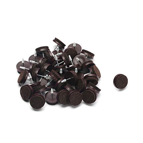 Furniture Felt Pads Nail-on Heavy Duty Felt Pad Chair Sliders Round & Square Chair Leg Floor Protectors Furniture Leg Protector 24 Pack (3/4" (Brown)) - size: 3/4" (Round, Brown)