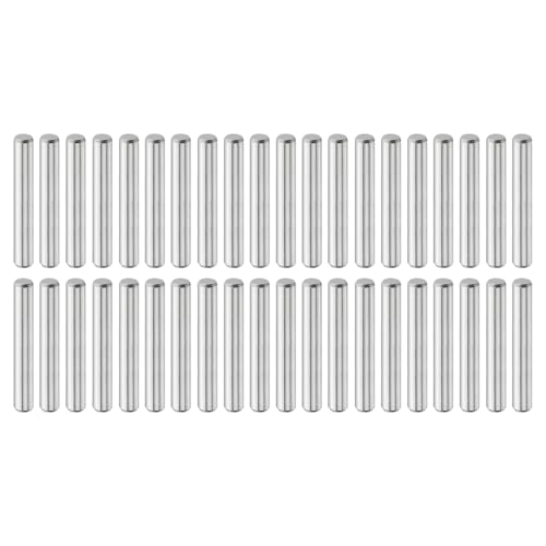 uxcell 40 Pcs 3 mm x 20 mm Dowel Pins, 316L Stainless Steel Cylindrical Dowel Pins Shelf Support Peg Pin Rod Fasten Elements Metal Shelf Pegs Silver Tone - size: 3 mm x 20 mm