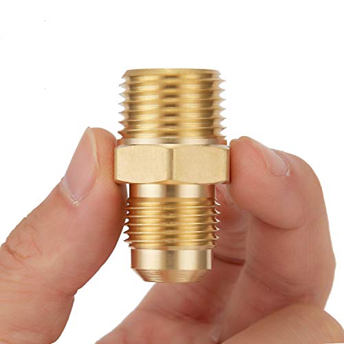 4 PCS 1/2 Inch Brass Propane Adapter Fitting, 1/2"Male Flare x 1/2"Male NPT - size: 1/2"Flare x1/2" NPT