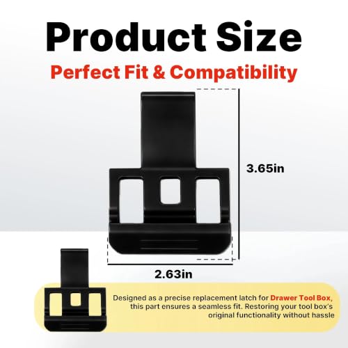 2 Pack Replacement Latch Compatible with Drawer Tool Box – Precision Compatibility, Black - color: Black 2 Pack