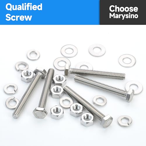 448Pcs Nuts and Bolts Assortment Kit, M5 M6 M8 Bolts Heavy Duty Metric Bolt Assortment Kit, 304 Stainless Steel M5 M6 M8 Bolt, Length 12-30mm Machine Screw by Marysino