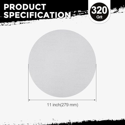 50Pcs Sanding Discs 11In 320Grit Hook and Loop Sandpapers White - color: White, size: 11 Inch(320 Grit)