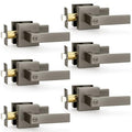 Probrico Privacy Interior Door Handles 6 Pack, Gunmetal Black Heavy Duty Zinc Alloy Locking Levers for Bedroom & Bathroom - color: Gunmetal Black