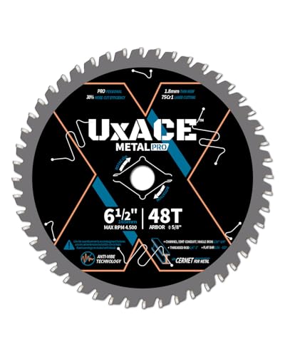 6-1/2-Inch 48-Tooth Circular Saw Blade, 5/8-Inch Arbor, Ferrous Metal, Steel Cutting Blade, Carbide Tip, Thin Kerf, for Channel, EMT Conduit, Angle Iron, Threaded Rod, Flat Bar - size: 6-1/2", 5/8'' Arbor, 48T