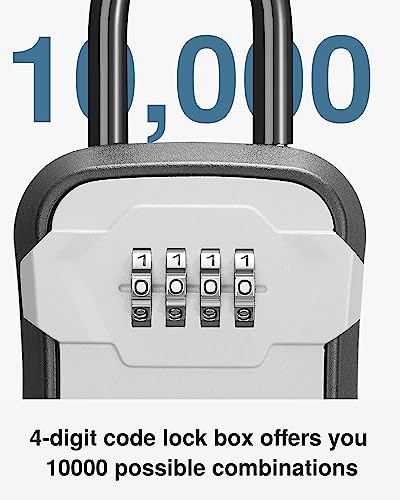 Puroma Key Lock Box for House Keys Combination Lockbox with Code, 1 Gray - color: Gray