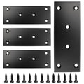 4PCS Black Stainless Steel Flat Mending Plates, 5" x 1.89" Straight Bracket Brace, Heavy Duty Metal Fixing Joining Plate for Furniture, Wood, Shelves, Fence - size: 5" x 1.89"