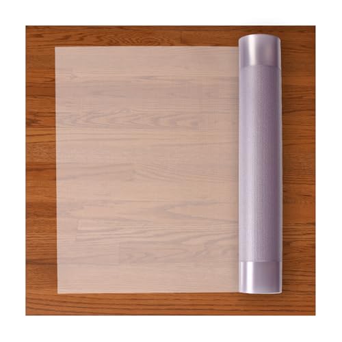 RESILIA Premium Clear Floor Protector Mat – Heavy-Duty Plastic Vinyl Covering for Hardwood, Tile, or Laminate Floors, Table, or Desk –American Modern Pattern 27" x 6' Waterproof Roll, Made in USA - size: 2'3" x 6'