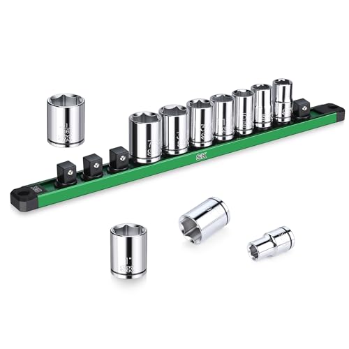 SK 1/2" Drive Socket Set, SAE Sockets, 11-Piece 7/16" to 1-1/16" - size: Shallow, style: SAE