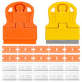ZIMISI 2PCS Razor Blade Scraper Tool Set, Mini Car Paint Remover with 10 Plastic Blades & 10 Metal Blades, Vehicle Adhesive Cleaning Tool for Removing Labels, Stickers Taping on Window, Oven (2PCS) - size: 2PCS