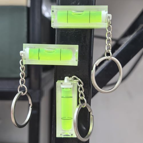 2Pcs Magnetic Bubble Levels 15x15x40mm Key Ring Style Magnet Square Bubble Spirit Level Small Tool Leveling Kits Magnetism - color: Magnetic