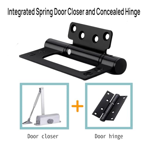 Self Closing Door Hinges 2 Pack – 5" Spring Hinges with Auto Close, Heavy-Duty Spring Loaded Door Hinges for Interior/Exterior Wooden Gates, Cabinets & Doors